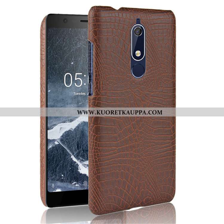 Kuori Nokia 5.1, Kuoret Nokia 5.1, Kotelo Nokia 5.1 Pesty Suede Persoonallisuus Nahka Murtumaton Mus