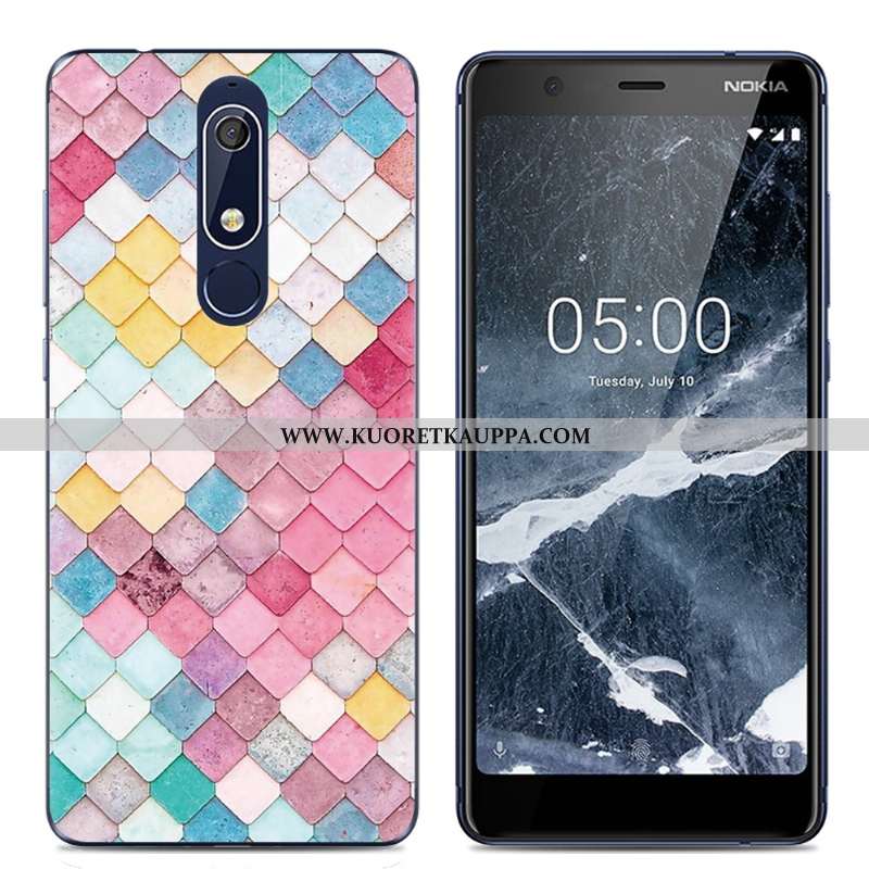 Kuori Nokia 5.1, Kuoret Nokia 5.1, Kotelo Nokia 5.1 Sarjakuva Suuntaus Jauhe Puhelimen Pinkki
