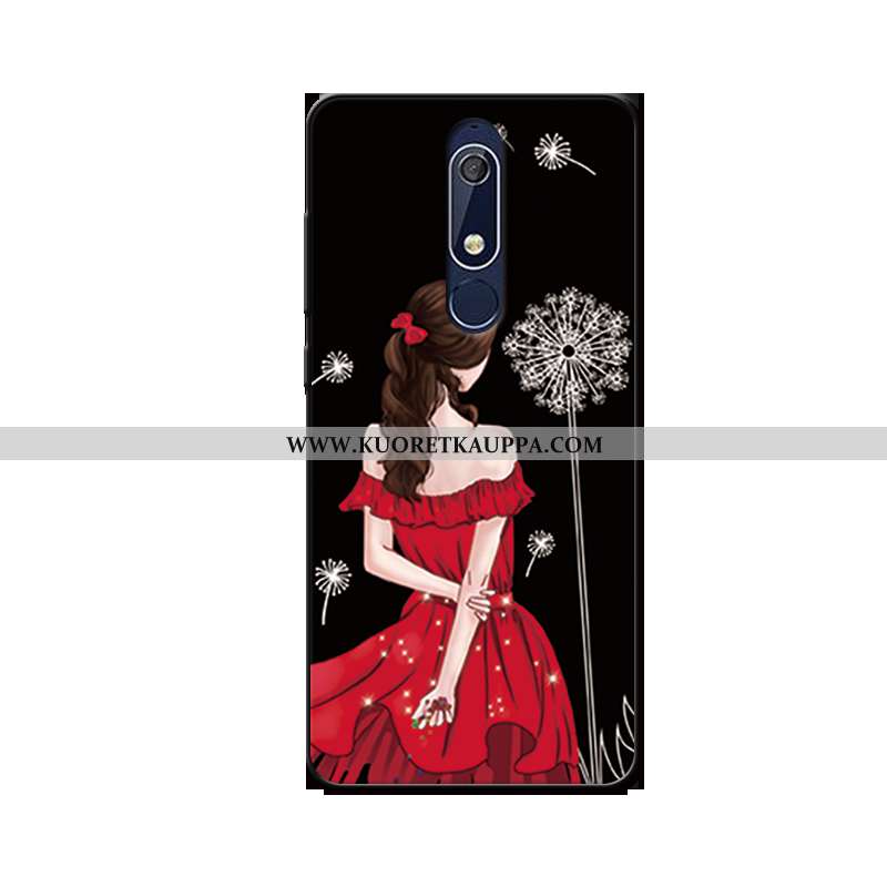 Kuori Nokia 5.1, Kuoret Nokia 5.1, Kotelo Nokia 5.1 Suuntaus Pehmeä Neste Murtumaton Musta Silikoni 