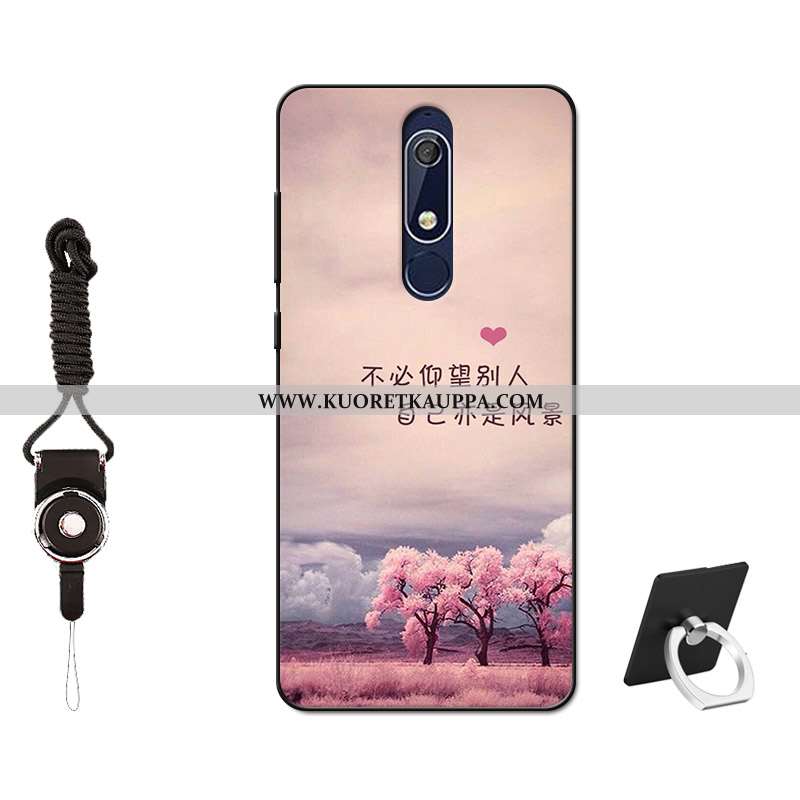 Kuori Nokia 5.1, Kuoret Nokia 5.1, Kotelo Nokia 5.1 Suuntaus Pehmeä Neste Murtumaton Musta Silikoni 