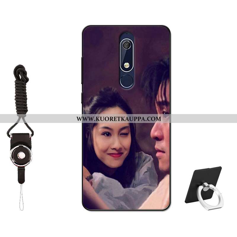 Kuori Nokia 5.1, Kuoret Nokia 5.1, Kotelo Nokia 5.1 Suuntaus Pehmeä Neste Murtumaton Musta Silikoni 