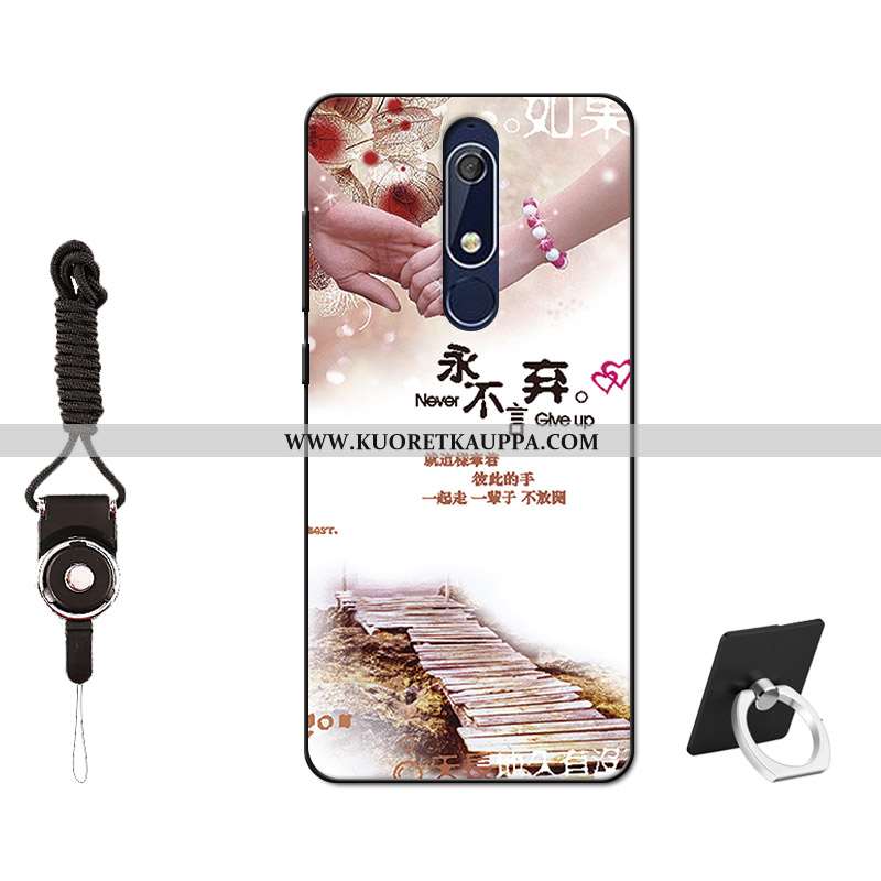 Kuori Nokia 5.1, Kuoret Nokia 5.1, Kotelo Nokia 5.1 Suuntaus Pehmeä Neste Murtumaton Musta Silikoni 