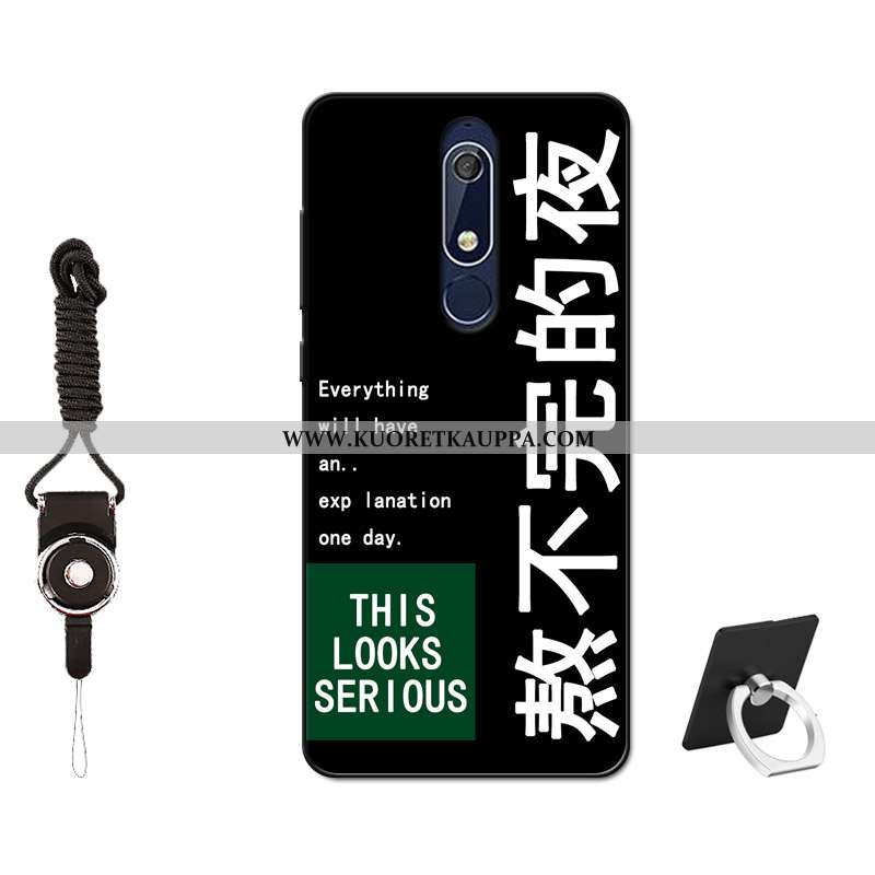 Kuori Nokia 5.1, Kuoret Nokia 5.1, Kotelo Nokia 5.1 Suuntaus Pehmeä Neste Murtumaton Musta Silikoni 