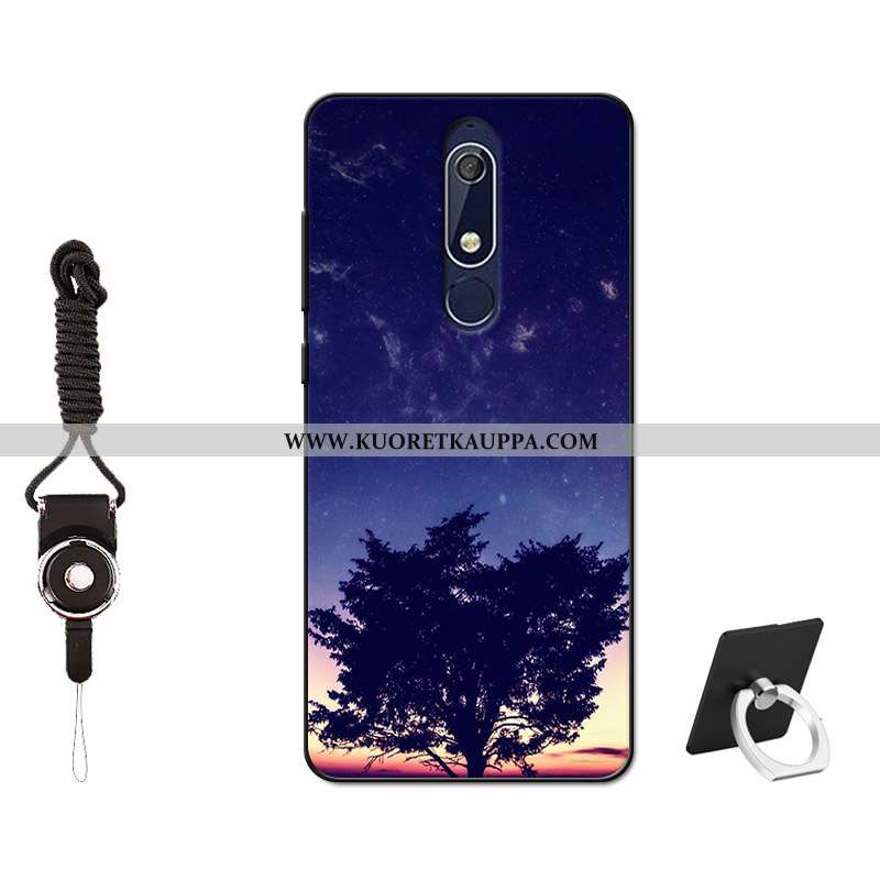 Kuori Nokia 5.1, Kuoret Nokia 5.1, Kotelo Nokia 5.1 Suuntaus Pehmeä Neste Murtumaton Musta Silikoni 