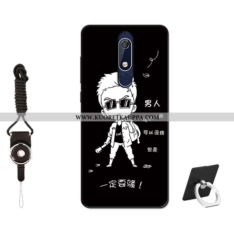 Kuori Nokia 5.1, Kuoret Nokia 5.1, Kotelo Nokia 5.1 Suuntaus Pehmeä Neste Murtumaton Musta Silikoni 