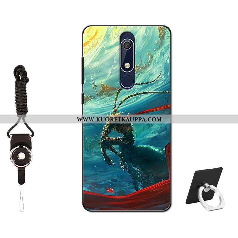 Kuori Nokia 5.1, Kuoret Nokia 5.1, Kotelo Nokia 5.1 Suuntaus Pehmeä Neste Murtumaton Musta Silikoni 