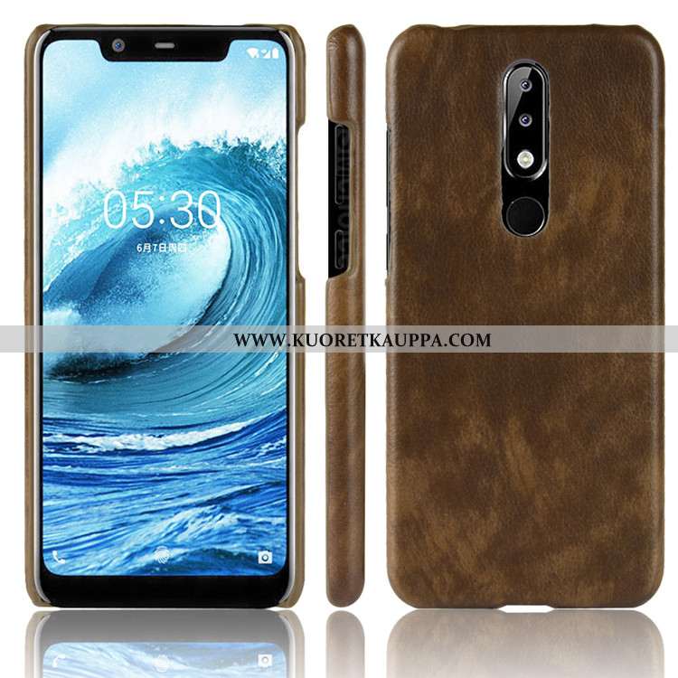 Kuori Nokia 5.1 Plus, Kuoret Nokia 5.1 Plus, Kotelo Nokia 5.1 Plus Nahka Kukkakuvio Puhelimen Litsi 