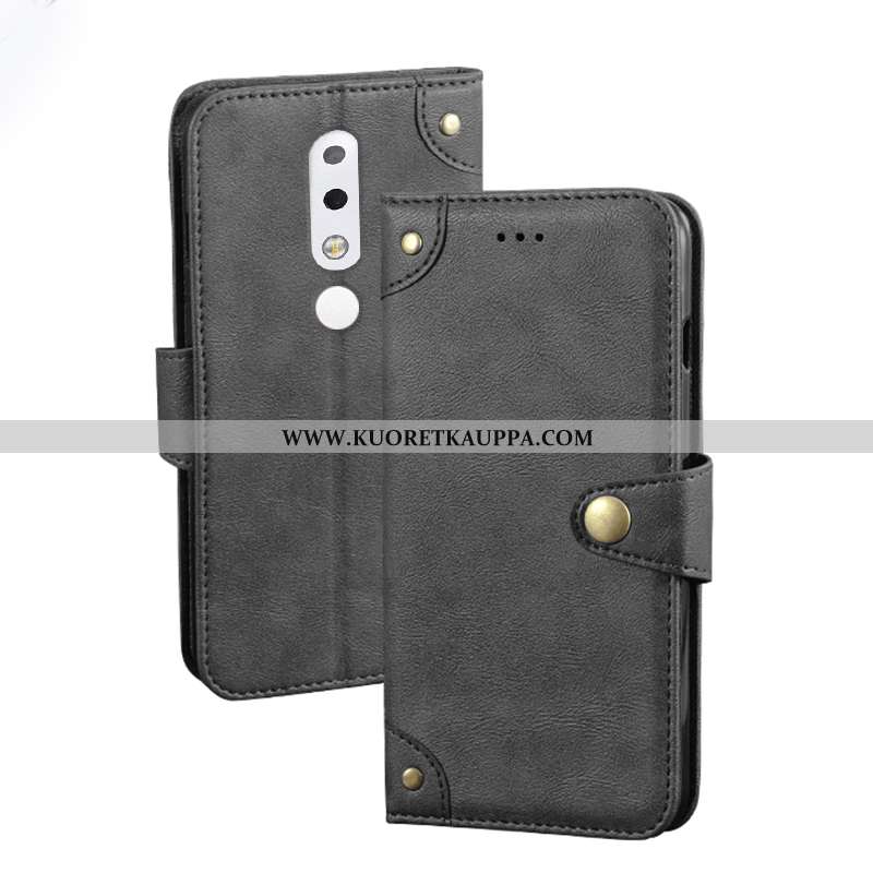 Kuori Nokia 5.1 Plus, Kuoret Nokia 5.1 Plus, Kotelo Nokia 5.1 Plus Nahkakuori Luova Suojaus Punainen