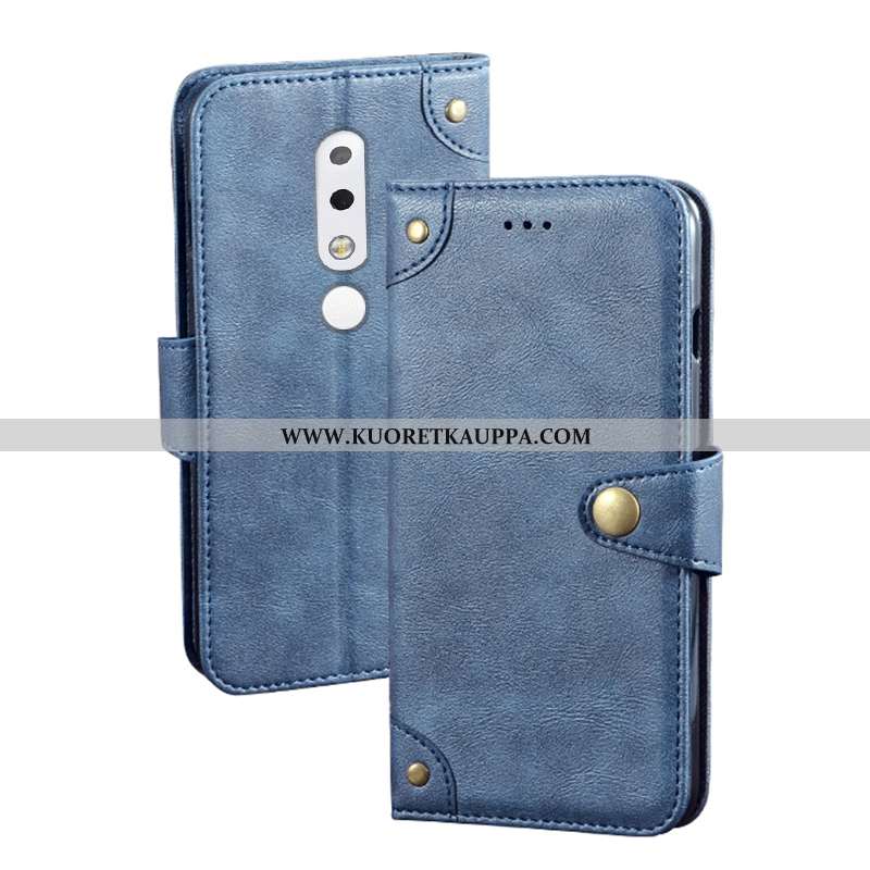 Kuori Nokia 5.1 Plus, Kuoret Nokia 5.1 Plus, Kotelo Nokia 5.1 Plus Nahkakuori Luova Suojaus Punainen