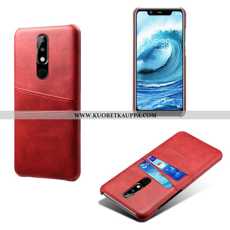 Kuori Nokia 5.1 Plus, Kuoret Nokia 5.1 Plus, Kotelo Nokia 5.1 Plus Suojaus Nahka Murtumaton Pinkki