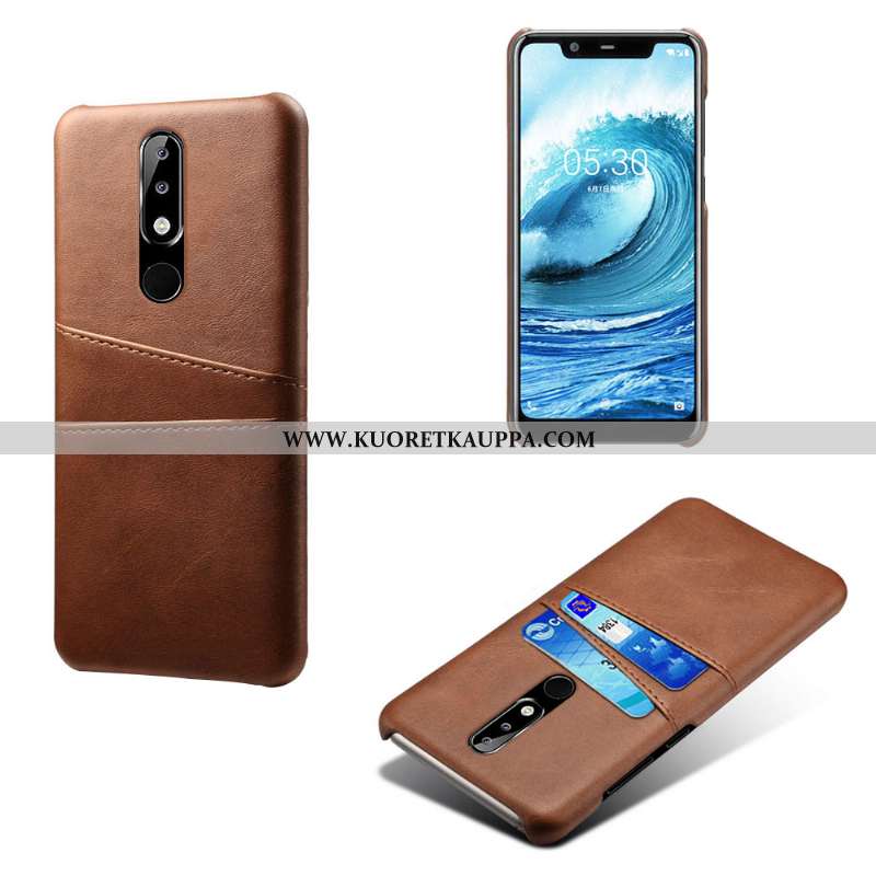 Kuori Nokia 5.1 Plus, Kuoret Nokia 5.1 Plus, Kotelo Nokia 5.1 Plus Suojaus Nahka Murtumaton Pinkki