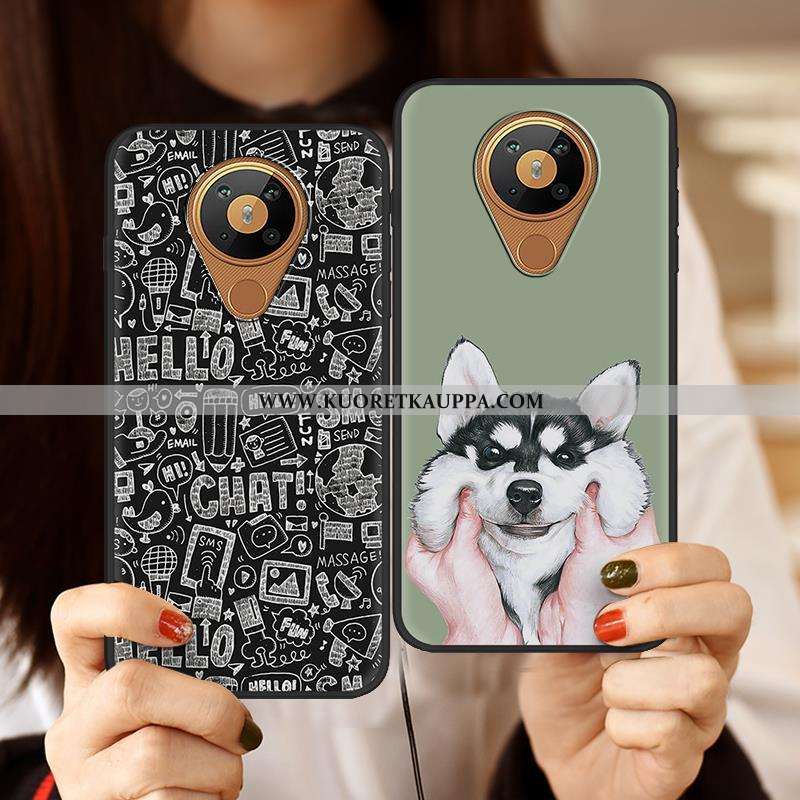 Kuori Nokia 5.3, Kuoret Nokia 5.3, Kotelo Nokia 5.3 Ihana Pehmeä Neste Sarjakuva Pu Musta Mustat