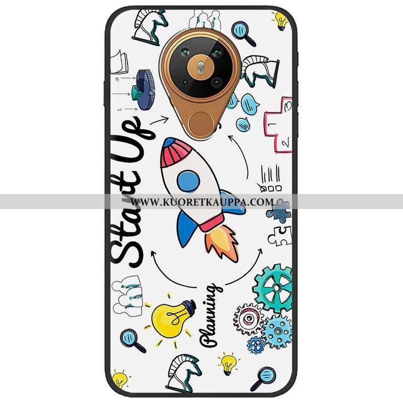 Kuori Nokia 5.3, Kuoret Nokia 5.3, Kotelo Nokia 5.3 Ihana Pehmeä Neste Sarjakuva Pu Musta Mustat