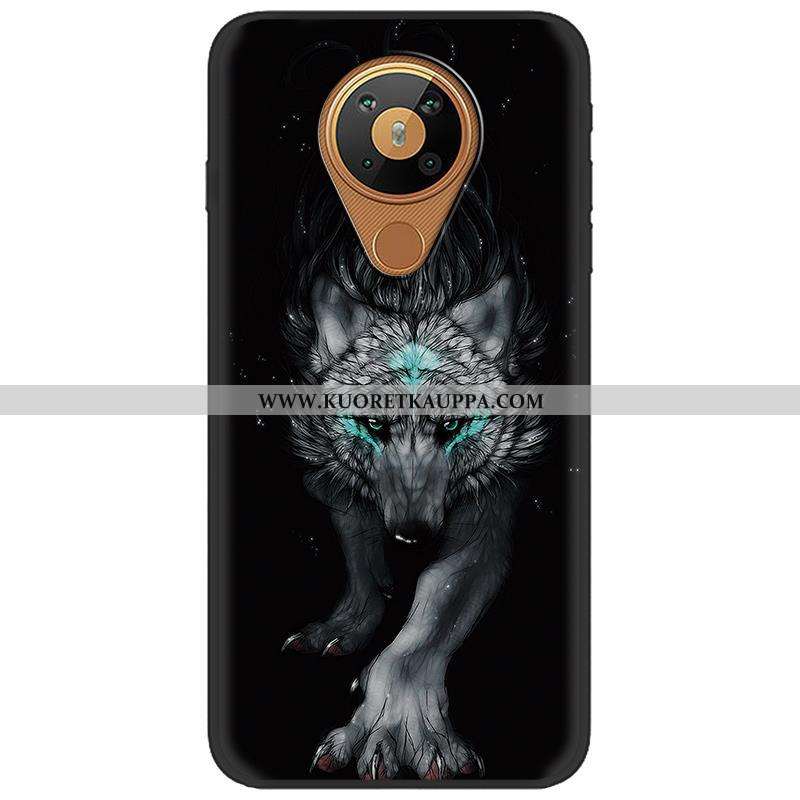 Kuori Nokia 5.3, Kuoret Nokia 5.3, Kotelo Nokia 5.3 Ihana Pehmeä Neste Sarjakuva Pu Musta Mustat