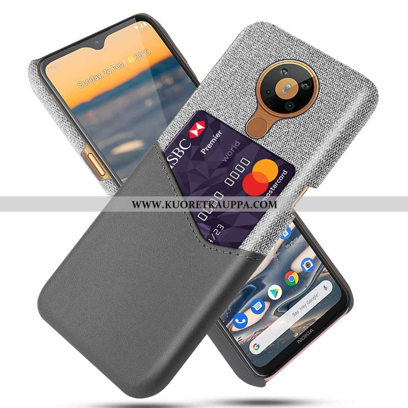 Kuori Nokia 5.3, Kuoret Nokia 5.3, Kotelo Nokia 5.3 Nahka Suojaus Kortti Musta Mustat