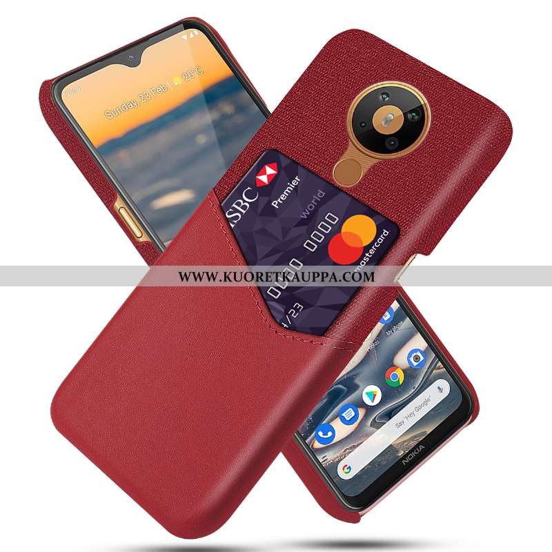 Kuori Nokia 5.3, Kuoret Nokia 5.3, Kotelo Nokia 5.3 Nahka Suojaus Kortti Musta Mustat