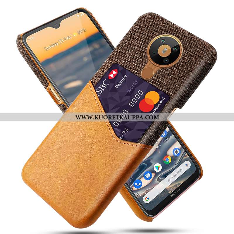 Kuori Nokia 5.3, Kuoret Nokia 5.3, Kotelo Nokia 5.3 Nahka Suojaus Kortti Musta Mustat