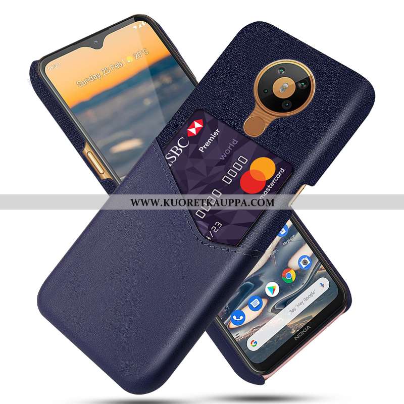 Kuori Nokia 5.3, Kuoret Nokia 5.3, Kotelo Nokia 5.3 Nahka Suojaus Kortti Musta Mustat