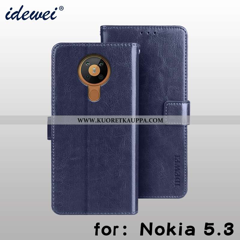 Kuori Nokia 5.3, Kuoret Nokia 5.3, Kotelo Nokia 5.3 Nahkakuori Salkku Puhelimen Ruskea