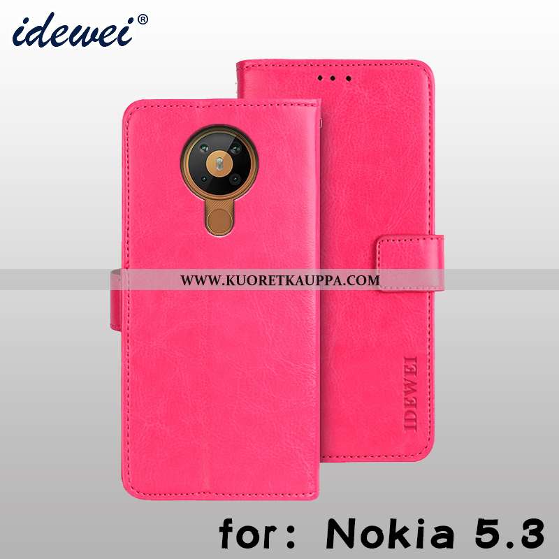 Kuori Nokia 5.3, Kuoret Nokia 5.3, Kotelo Nokia 5.3 Nahkakuori Salkku Puhelimen Ruskea