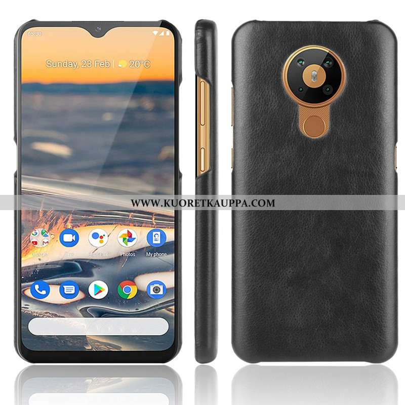 Kuori Nokia 5.3, Kuoret Nokia 5.3, Kotelo Nokia 5.3 Suojaus Nahka Kova Puhelimen Kukkakuvio Punainen