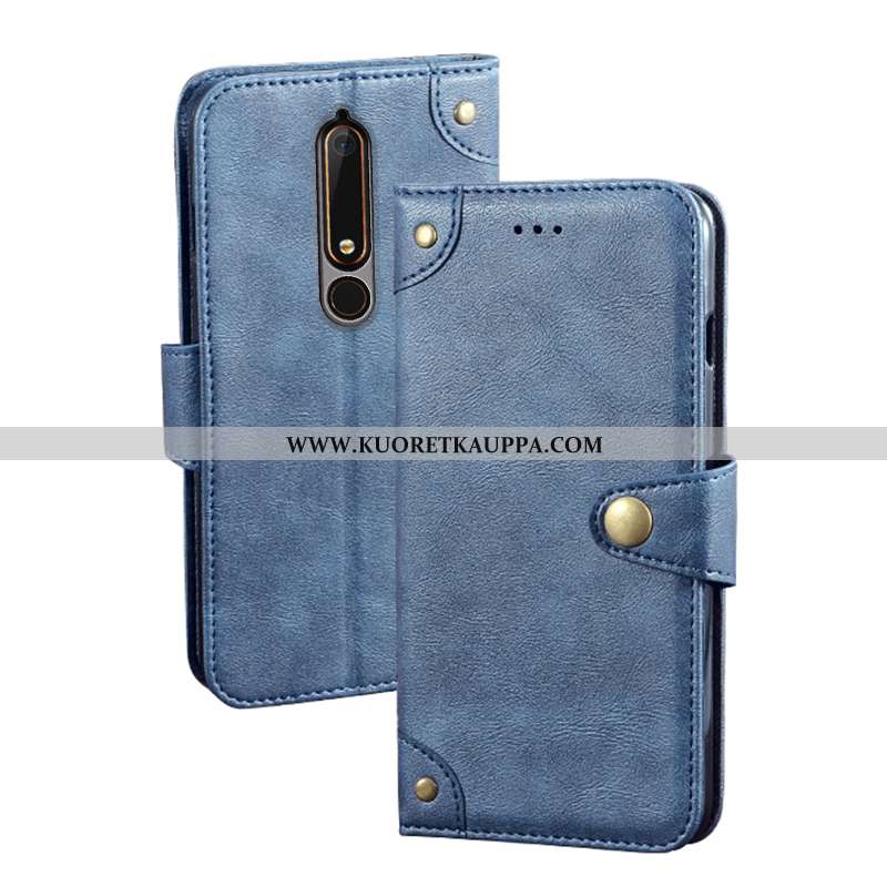 Kuori Nokia 6.1, Kuoret Nokia 6.1, Kotelo Nokia 6.1 Salkku Suojaus Nahkakuori Khaki