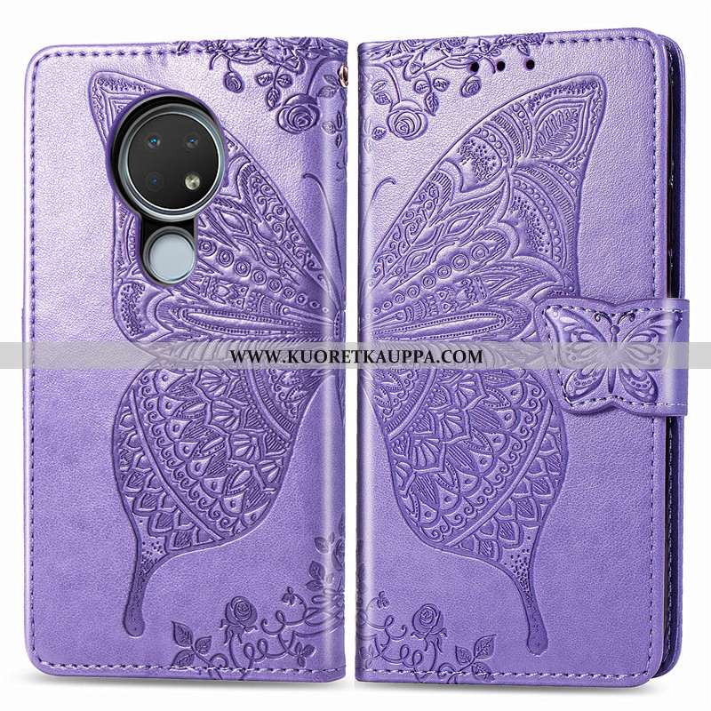 Kuori Nokia 6.2, Kuoret Nokia 6.2, Kotelo Nokia 6.2 Ihana Nahka Puhelimen Suojauskuori Violetti