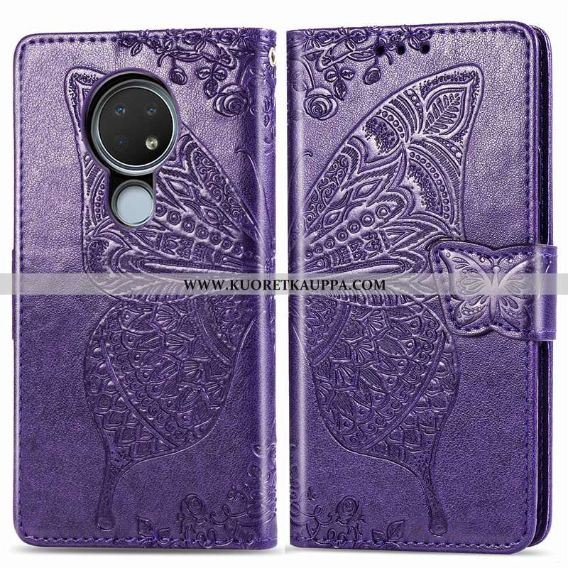 Kuori Nokia 6.2, Kuoret Nokia 6.2, Kotelo Nokia 6.2 Ihana Nahka Puhelimen Suojauskuori Violetti