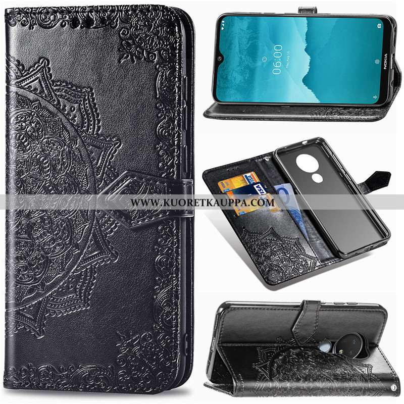 Kuori Nokia 6.2, Kuoret Nokia 6.2, Kotelo Nokia 6.2 Nahka Suojaus Kohokuviointi Kiinteä Väri Ripuste