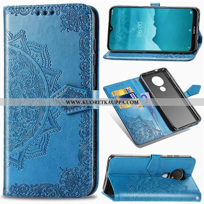 Kuori Nokia 6.2, Kuoret Nokia 6.2, Kotelo Nokia 6.2 Nahka Suojaus Kohokuviointi Kiinteä Väri Ripuste