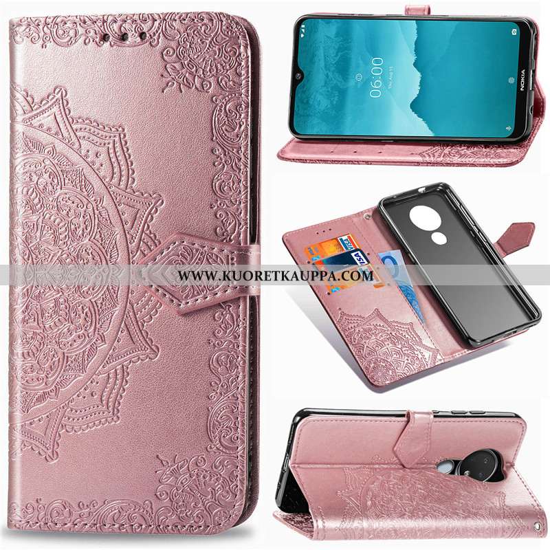 Kuori Nokia 6.2, Kuoret Nokia 6.2, Kotelo Nokia 6.2 Nahka Suojaus Kohokuviointi Kiinteä Väri Ripuste