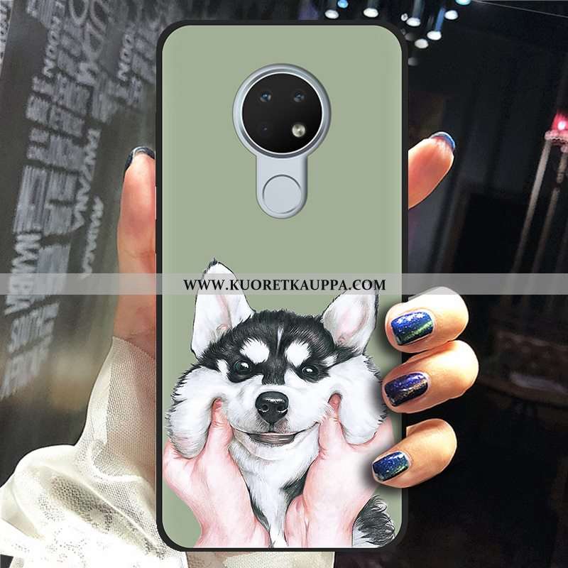 Kuori Nokia 6.2, Kuoret Nokia 6.2, Kotelo Nokia 6.2 Pesty Suede Luova Vihreä Maalaus Pehmeä Neste