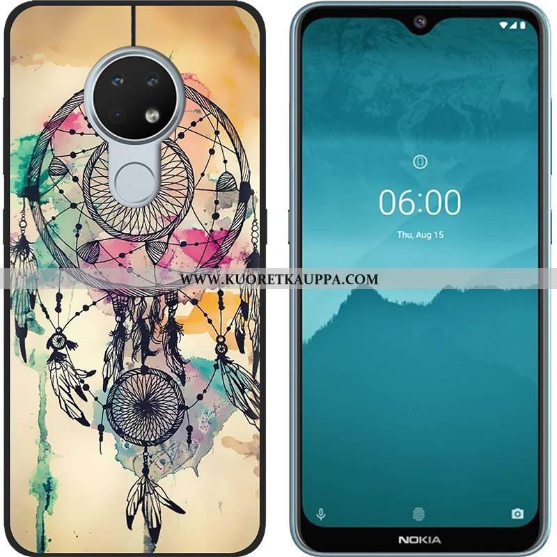 Kuori Nokia 6.2, Kuoret Nokia 6.2, Kotelo Nokia 6.2 Pesty Suede Luova Vihreä Maalaus Pehmeä Neste