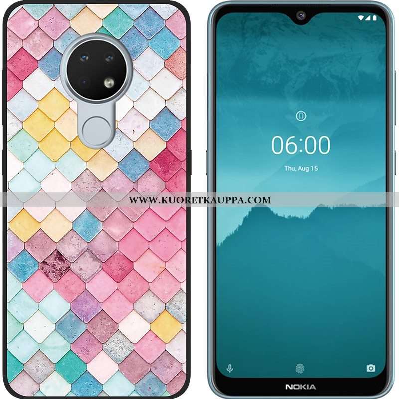 Kuori Nokia 6.2, Kuoret Nokia 6.2, Kotelo Nokia 6.2 Pesty Suede Luova Vihreä Maalaus Pehmeä Neste