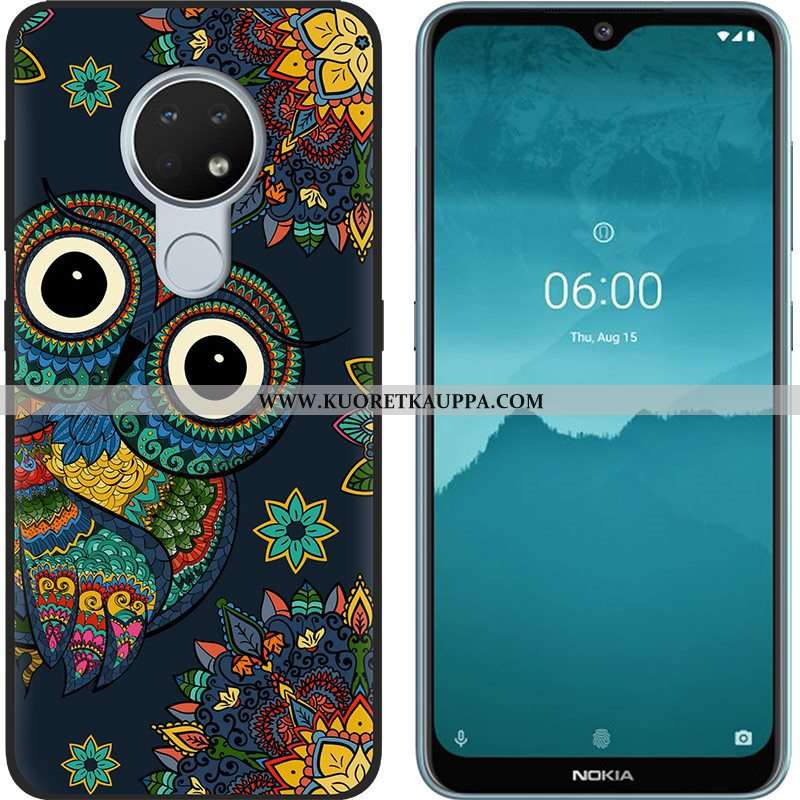 Kuori Nokia 6.2, Kuoret Nokia 6.2, Kotelo Nokia 6.2 Pesty Suede Luova Vihreä Maalaus Pehmeä Neste