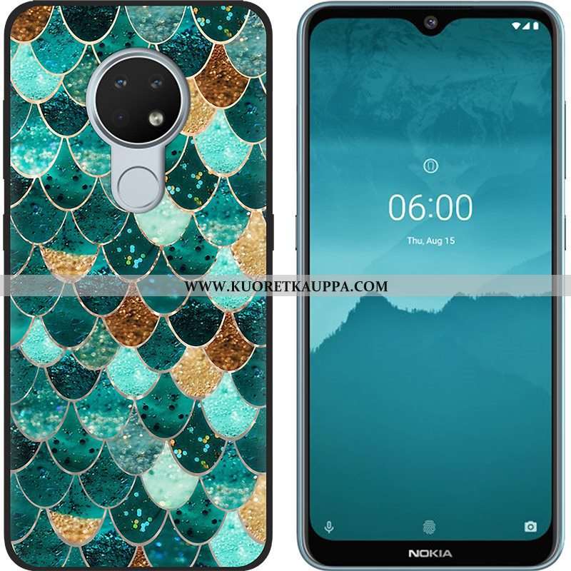 Kuori Nokia 6.2, Kuoret Nokia 6.2, Kotelo Nokia 6.2 Pesty Suede Luova Vihreä Maalaus Pehmeä Neste