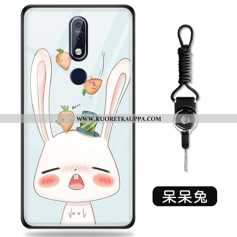 Kuori Nokia 7.1, Kuoret Nokia 7.1, Kotelo Nokia 7.1 Ihana Pehmeä Neste Luova Sarjakuva Lasi Vihreä