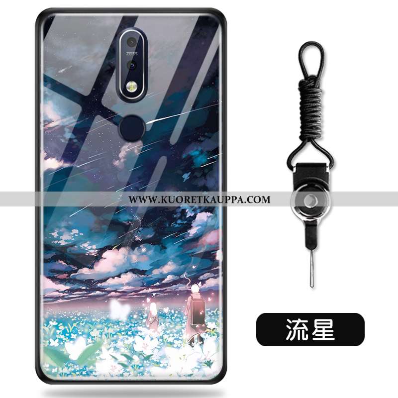 Kuori Nokia 7.1, Kuoret Nokia 7.1, Kotelo Nokia 7.1 Ihana Pehmeä Neste Luova Sarjakuva Lasi Vihreä