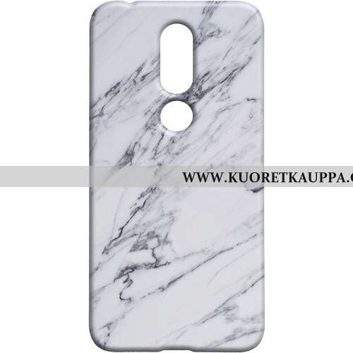 Kuori Nokia 7.1, Kuoret Nokia 7.1, Kotelo Nokia 7.1 Kukkakuvio Suojaus Pesty Suede Sininen