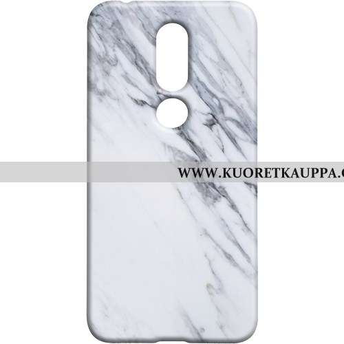 Kuori Nokia 7.1, Kuoret Nokia 7.1, Kotelo Nokia 7.1 Kukkakuvio Suojaus Pesty Suede Sininen