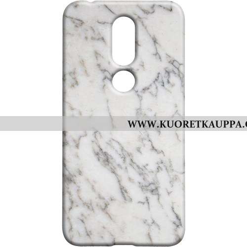 Kuori Nokia 7.1, Kuoret Nokia 7.1, Kotelo Nokia 7.1 Kukkakuvio Suojaus Pesty Suede Sininen