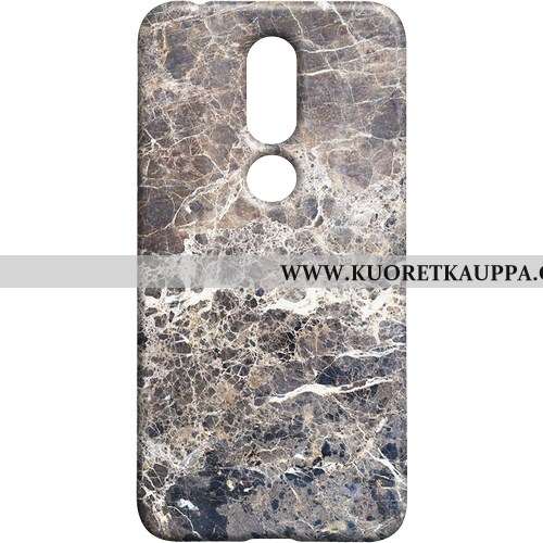 Kuori Nokia 7.1, Kuoret Nokia 7.1, Kotelo Nokia 7.1 Kukkakuvio Suojaus Pesty Suede Sininen