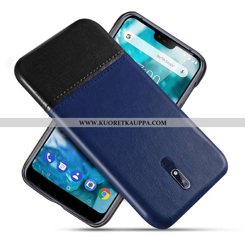 Kuori Nokia 7.1, Kuoret Nokia 7.1, Kotelo Nokia 7.1 Nahka Kukkakuvio Kova Liukumaton Khaki