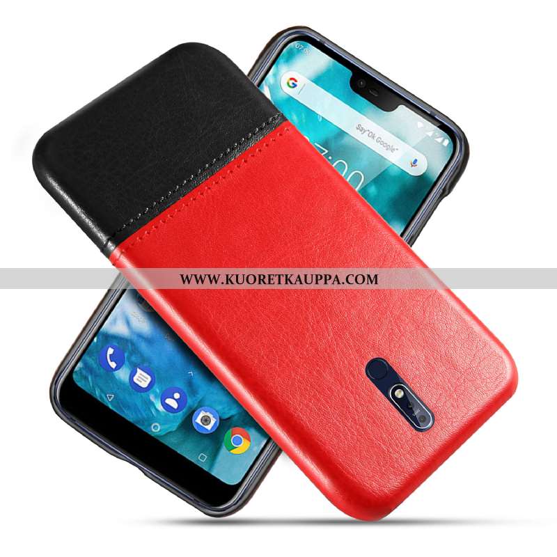 Kuori Nokia 7.1, Kuoret Nokia 7.1, Kotelo Nokia 7.1 Nahka Kukkakuvio Kova Liukumaton Khaki