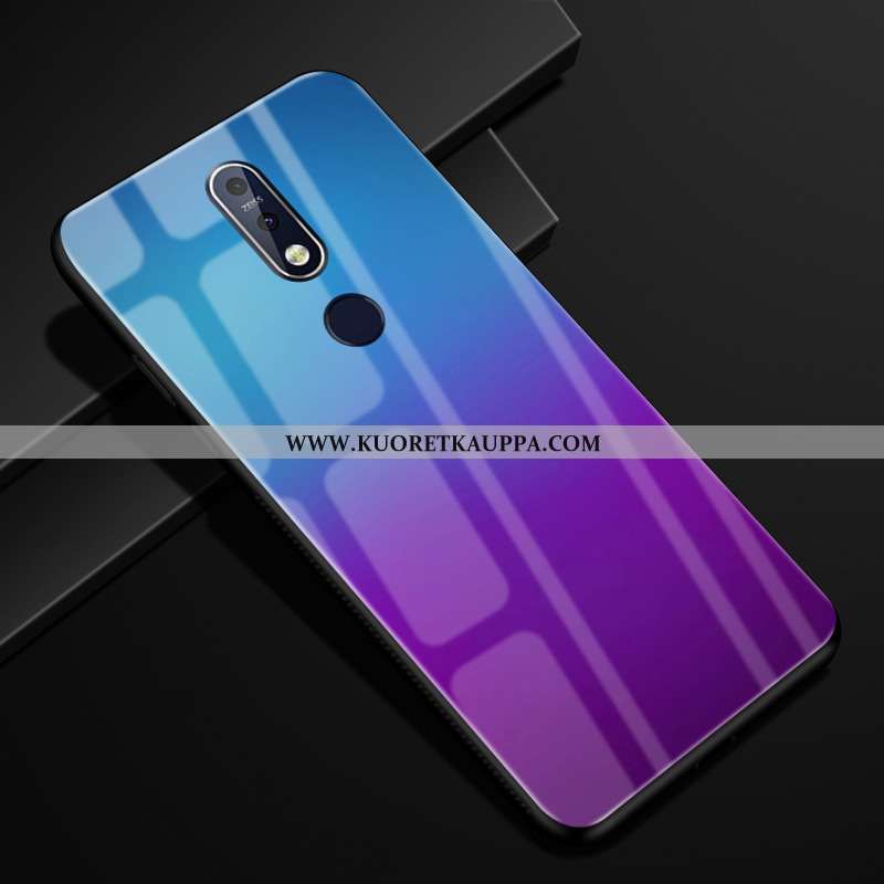 Kuori Nokia 7.1, Kuoret Nokia 7.1, Kotelo Nokia 7.1 Suojaus Lasi Kaltevuus Kiinteä Väri Puhelimen Vi