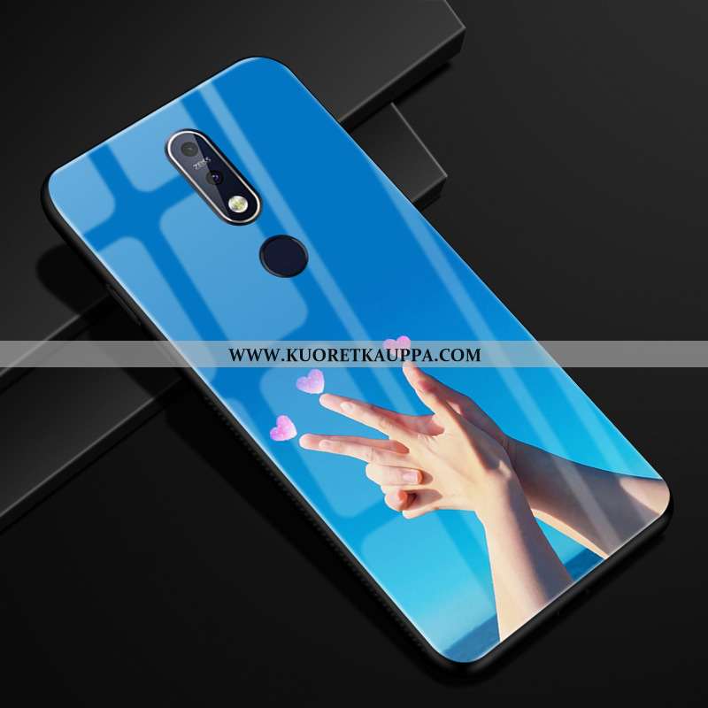Kuori Nokia 7.1, Kuoret Nokia 7.1, Kotelo Nokia 7.1 Suojaus Lasi Kaltevuus Kiinteä Väri Puhelimen Vi