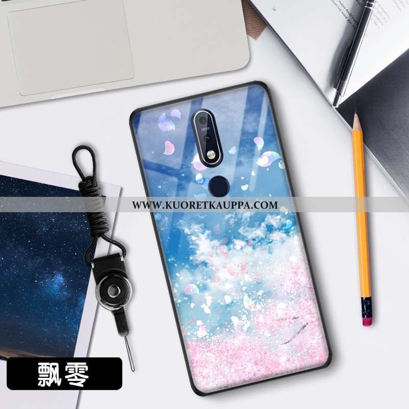 Kuori Nokia 7.1, Kuoret Nokia 7.1, Kotelo Nokia 7.1 Suojaus Lasi Suuntaus Net Red Sininen