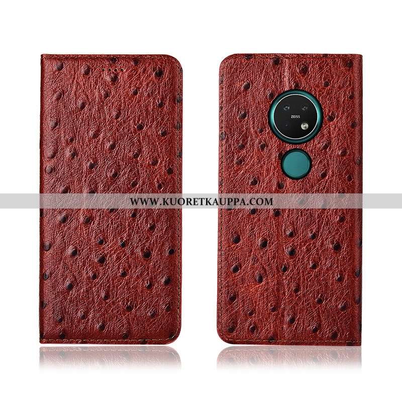 Kuori Nokia 7.2, Kuoret Nokia 7.2, Kotelo Nokia 7.2 Nahkakuori Kukkakuvio Suojaus Pehmeä Neste Punai