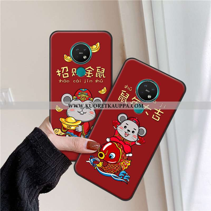 Kuori Nokia 7.2, Kuoret Nokia 7.2, Kotelo Nokia 7.2 Pehmeä Neste Silikoni Puhelimen Punainen