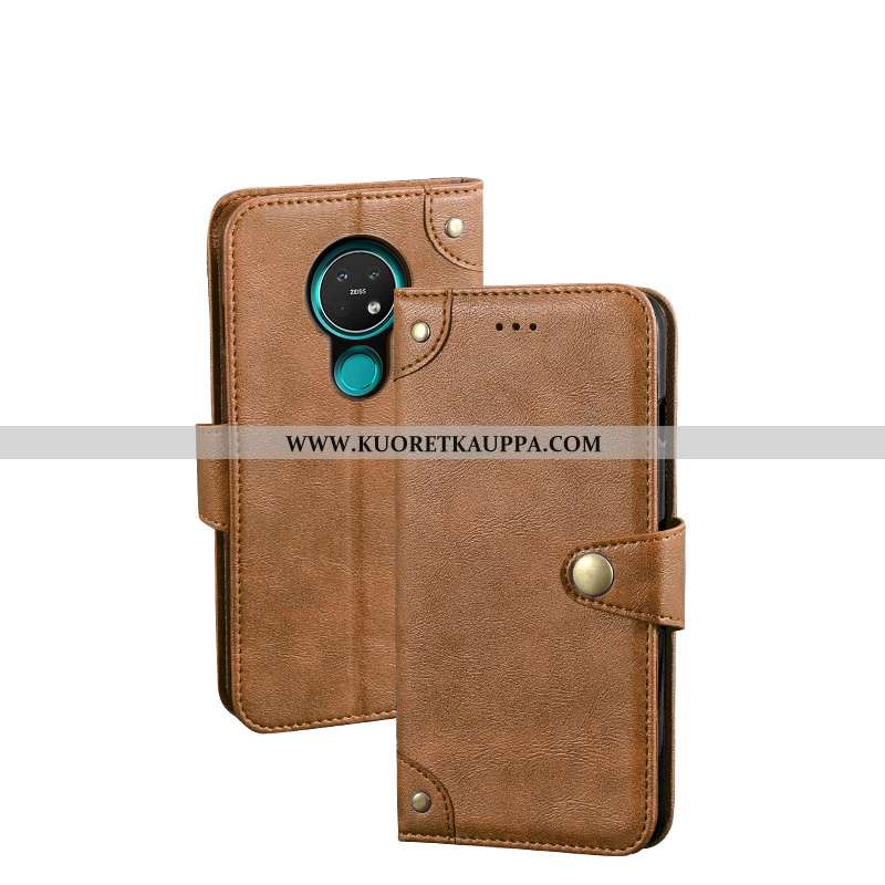 Kuori Nokia 7.2, Kuoret Nokia 7.2, Kotelo Nokia 7.2 Suojaus Nahkakuori Musta Puhelimen Mustat